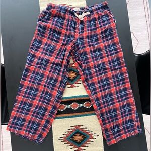 Pact Organic Cotton Plaid Flannel Cropped Wide Leg Pajama Pants